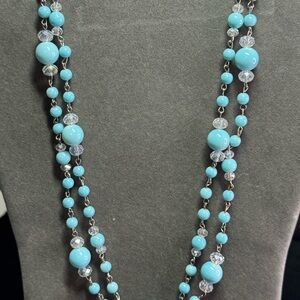 Elegant Blue Beaded Necklace